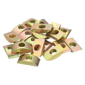 uxcell 20pcs M8 Half Moon Nuts Washers, Iron Solid Half Moon Lock Washer, Spacer Connector Hardware Fittings, Bronze