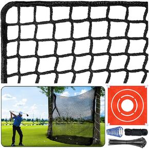 SAPLIZE Golf Netting with Target Cloth and Rope, Heavy Duty Golf Practice Barrier Net, DIY Hitting Net for Golf, Baseball, Hockey, Soccer, 10x7/10x10/10x15/10x20 ft