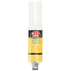 J-B Weld 50133 Plastic Bonder Structural Adhesive Syringe - Dries Tan - 25 ml (Pack of 2)