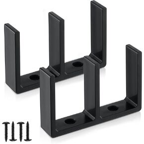 Saillong 4 Pack Sliding Closet Door Floor Guide, Universal Sliding Door Bottom Hardware for 1-3/8 Inch Thick Doors, Closet Door Guides for Floor, Sliding Door Track for Carpet, Black