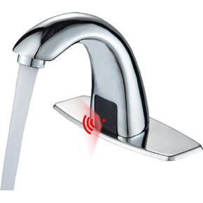 Commercial Automatic Sensor Touchless Bathroom Sink Faucet, Motion Activated Hands-Free Basin Tap with Mixer Valve Control Box and Deck Plate…