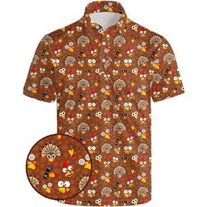 Funny Golf Polos for Men Funny Print Short Sleeve Golf Shirts Quick-Dry Polo Shirts Short Sleeve Hawaiian Polo Shirts