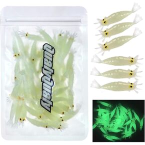 طعوم صيد بلاستيكية ناعمة من QualyQualy طُعم صناعي متوهج طُعم جمبري ديدان طُعم صيد الجليد من أجل Crappie Walleye Bass Trout 54 قطعة/50 قطعة in Kuwait