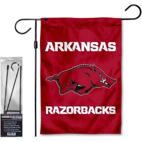 Arkansas Razorbacks Wordmark Garden Banner Flag with Stand Pole Holder