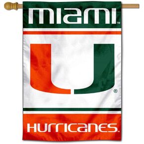 College Flags & Banners Co. Hurricanes Two Sided and Double Sided House Flag