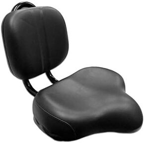 Flying Horse Bike Seat with Backrest Black Saddle - Comfort Bike Back Seat - Extra Large Bicycle Seat - Support Seats for Adult Beach Cruiser, Electric, Tricycle, Commuter, or Scooter