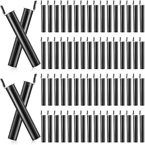 Frienda 116mm Black Plastic Tubes Bulk Plastic Tube 150/300/600 Pcs Waterproof Sealing Container Vial Pill Empty Holders with Lids(600 Pcs)