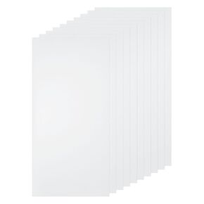HARFINGTON 10pcs Clear Plastic Sheets 8" x 4" x 0.016" Transparent Flexible PVC Sheet Panels with Protective Paper for Signs DIY Display Projects Craft Picture Frames Painting