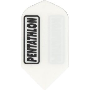 US Darts 3 Sets (9 Flights) Pentathlon White Slim Dart Flights - 100 Micron - Ex-Tough #01 in Kuwait