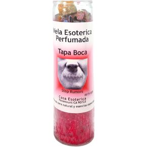 Shut UP-Palm Wax Spiritual Intention Spell Candle-[RED] | Vela CASA ESOTERICA PERFUMADA- (TAPA Boca)