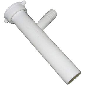 LASCO 03-4331 White Plastic Tubular 1-1/2-Inch by 8-Inch Direct Connect Branch Tailpiece with 7/8-Inch Outlet