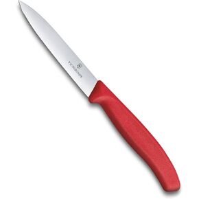 Victorinox VIC-6.7701 Swiss Classic Paring 4" Straight Spear Point Blade 5/8" Width at Handle Red
