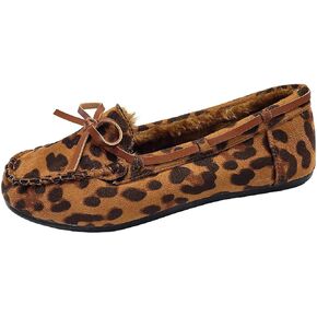 Blueberry Womens Faux Soft Suede Fur Lined Moccasin House Slippers Indoor Outdoor