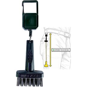 Mini Golf Brush with Extendable Clip - Extends up to 20-inches - Clip onto Belt Loop During Practice - Used by Pros - 5-Year Warranty - Heavy-Duty
