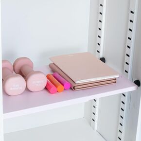 Pink Adjustable Locker Shelf All Metal| Heavy Duty Powder-Coated Steel Locker Organizer for School & Gym | Shelf for Locker with Easy Install, Locker Divider | Locker Organizer Shelf Pink