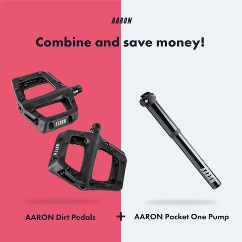 AARON - دواسات بلاستيكية ترابية محامل كروية صناعية - غير قابلة للانزلاق مع قبضة علوية وتصميم مسطح - دواسات منصة للدراجات الترابية والدراجات الإلكترونية والدراجات الجبلية (MTB) ودراجات الرحلات وغيرها الكثير in Saudi Arabia
