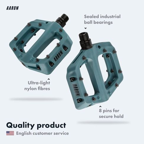 AARON - دواسات بلاستيكية ترابية محامل كروية صناعية - غير قابلة للانزلاق مع قبضة علوية وتصميم مسطح - دواسات منصة للدراجات الترابية والدراجات الإلكترونية والدراجات الجبلية (MTB) ودراجات الرحلات وغيرها الكثير in Saudi Arabia