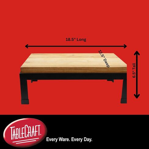 TableCraft Products BBR18126 Butcher Block Riser, Blk Frame, 18½ x 12½ x 6½" in Saudi Arabia