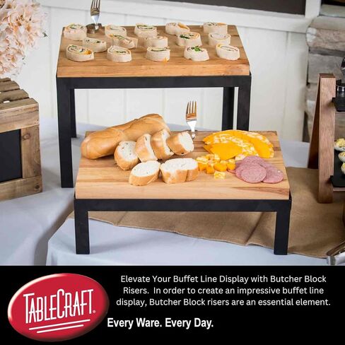 TableCraft Products BBR18126 Butcher Block Riser, Blk Frame, 18½ x 12½ x 6½" in Saudi Arabia