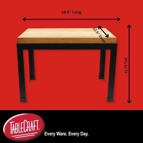 TableCraft Products BBR18126 Butcher Block Riser, Blk Frame, 18½ x 12½ x 6½" in Saudi Arabia
