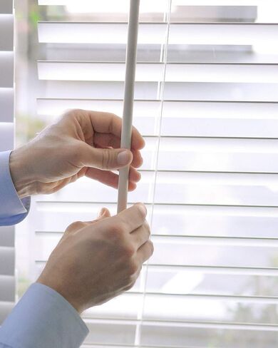 CHICOLOGY Faux Wood Blinds , Window Blinds , Wood Blinds , Window Shades , Window Treatments , Blinds & Shades , Window Shades For Home , Wooden Blinds , Basic White, 36"W X 48"H in Kuwait