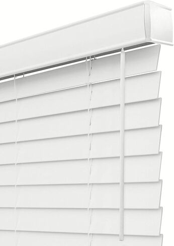 CHICOLOGY Faux Wood Blinds , Window Blinds , Wood Blinds , Window Shades , Window Treatments , Blinds & Shades , Window Shades For Home , Wooden Blinds , Basic White, 36"W X 48"H in Kuwait