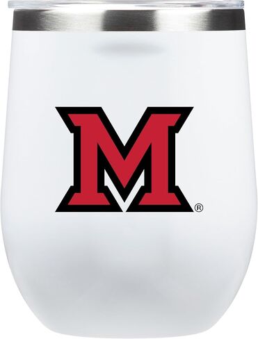 NCAA White Corkcicle Stemless Insulated Wine Glass Tumbler, 12 oz – Stainless Steel Stemless Wine Glass with Primary Logo (Alabama Crimson Tide) in Saudi Arabia