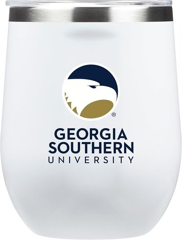 NCAA White Corkcicle Stemless Insulated Wine Glass Tumbler, 12 oz – Stainless Steel Stemless Wine Glass with Primary Logo (Alabama Crimson Tide) in Saudi Arabia