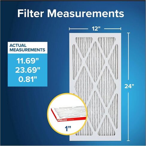 Filtrete 16x30x1 AC Furnace Air Filter, MERV 11, MPR 1000, Micro Allergen Defense, 3-Month Pleated 1-Inch Electrostatic Air Cleaning Filter, 6 Pack (Actual Size 15.81x29.81x0.81 in) in Kuwait