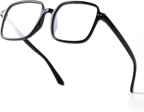 Square Blue Light Blocking Glasses for Women Men Oversized Lightweight Frame Filter Nerd Eyeglasses Mia in Saudi Arabia
