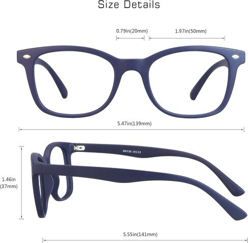VisionGlobal Blue Light Blocking Glasses for Computer Reading or Gaming, UV 400 Anti Glare Lenses Help Reduce Eye Strain and Fatigue, Men and Women Frame, x1.25 No Magnification in Saudi Arabia
