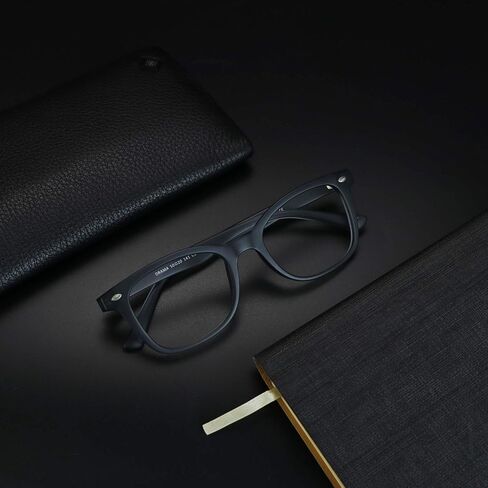 VisionGlobal Blue Light Blocking Glasses for Computer Reading or Gaming, UV 400 Anti Glare Lenses Help Reduce Eye Strain and Fatigue, Men and Women Frame, x1.25 No Magnification in Saudi Arabia