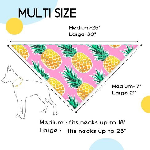 Summer Dog Bandanas 2 Large Pack,White Lemon Plaid Yellow Bee Dot Reversible Adjustable Triangle Pet Scarves for Boy and Girl,Cute Fruit Bandana for Small Medium Large Dogs Cats(Large) in Saudi Arabia