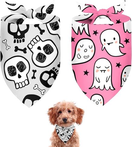Summer Dog Bandanas 2 Large Pack,White Lemon Plaid Yellow Bee Dot Reversible Adjustable Triangle Pet Scarves for Boy and Girl,Cute Fruit Bandana for Small Medium Large Dogs Cats(Large) in Saudi Arabia