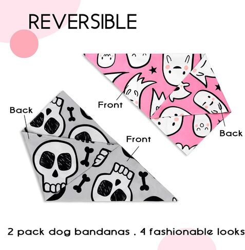 Summer Dog Bandanas 2 Large Pack,White Lemon Plaid Yellow Bee Dot Reversible Adjustable Triangle Pet Scarves for Boy and Girl,Cute Fruit Bandana for Small Medium Large Dogs Cats(Large) in Saudi Arabia