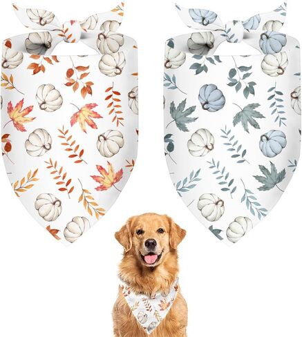 Summer Dog Bandanas 2 Large Pack,White Lemon Plaid Yellow Bee Dot Reversible Adjustable Triangle Pet Scarves for Boy and Girl,Cute Fruit Bandana for Small Medium Large Dogs Cats(Large) in Saudi Arabia