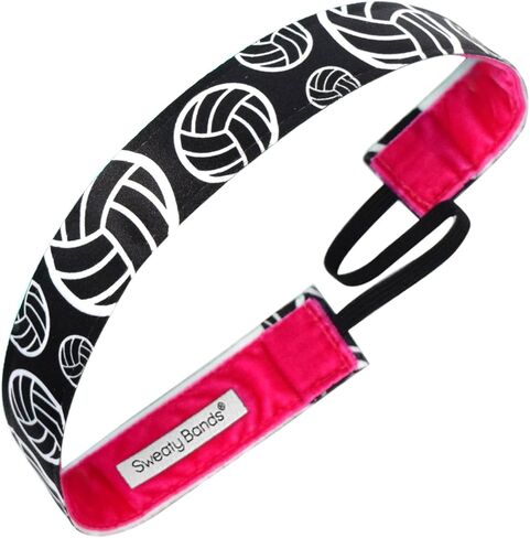 عصابة رأس للفتيات من Sweaty Bands - عصابة شعر رياضية مبطنة بالمخمل غير قابلة للانزلاق - كرة طائرة لقد تم خدمتك in Kuwait