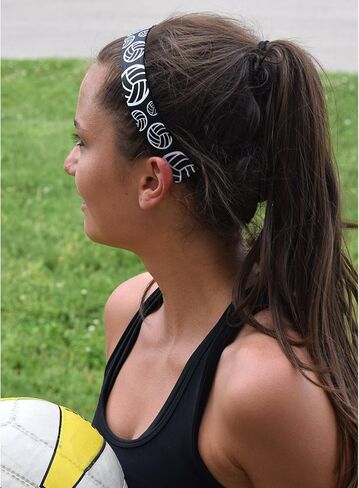 عصابة رأس للفتيات من Sweaty Bands - عصابة شعر رياضية مبطنة بالمخمل غير قابلة للانزلاق - كرة طائرة لقد تم خدمتك in Kuwait