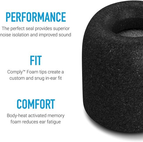 Comply Foam 200 Series Replacement Ear Tips for Bang and Olufsen, Sennheiser, Axil, MEE Audio, KZ, Bose & More | Ultimate Comfort | Unshakeable Fit| TechDefender | Small, 3 Pairs in Kuwait