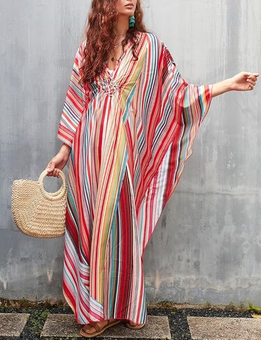 Bsubseach Kaftan Dresses for Women Plus Size Long Bohemia Beach Dress Print Caftan Loungewear in Saudi Arabia