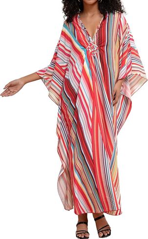 Bsubseach Kaftan Dresses for Women Plus Size Long Bohemia Beach Dress Print Caftan Loungewear in Saudi Arabia