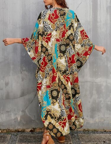 Bsubseach Kaftan Dresses for Women Plus Size Long Bohemia Beach Dress Print Caftan Loungewear in Saudi Arabia
