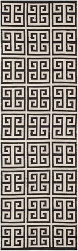 Safavieh Montauk Collection Accent Rug - 2' x 3', Blue & Ivory, Handmade Greek Key Cotton, Ideal for High Traffic Areas in Entryway, Living Room, Bedroom (MTK724C) in Saudi Arabia