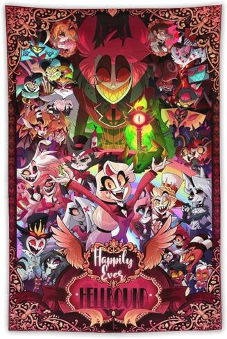 CooolTapestry Hazbin Anime Hotel Tapestry Aesthetic Tapestry for Bedroom Aesthetic Tapestries Wall Decor Hanging for Living Room 40""x60"", style-1 in Saudi Arabia