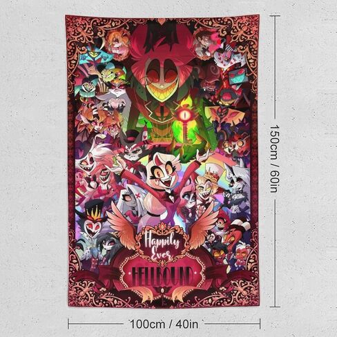 CooolTapestry Hazbin Anime Hotel Tapestry Aesthetic Tapestry for Bedroom Aesthetic Tapestries Wall Decor Hanging for Living Room 40""x60"", style-1 in Saudi Arabia