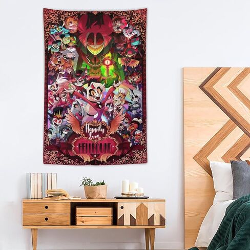 CooolTapestry Hazbin Anime Hotel Tapestry Aesthetic Tapestry for Bedroom Aesthetic Tapestries Wall Decor Hanging for Living Room 40""x60"", style-1 in Saudi Arabia