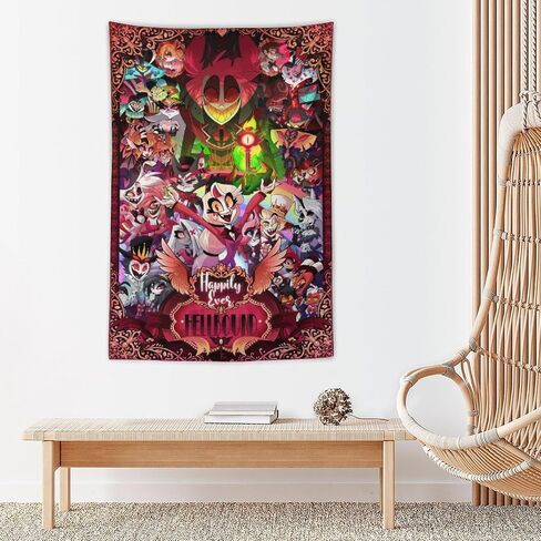 CooolTapestry Hazbin Anime Hotel Tapestry Aesthetic Tapestry for Bedroom Aesthetic Tapestries Wall Decor Hanging for Living Room 40""x60"", style-1 in Saudi Arabia