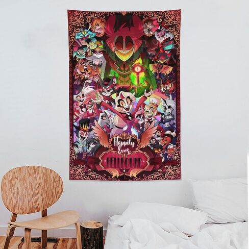 CooolTapestry Hazbin Anime Hotel Tapestry Aesthetic Tapestry for Bedroom Aesthetic Tapestries Wall Decor Hanging for Living Room 40""x60"", style-1 in Saudi Arabia