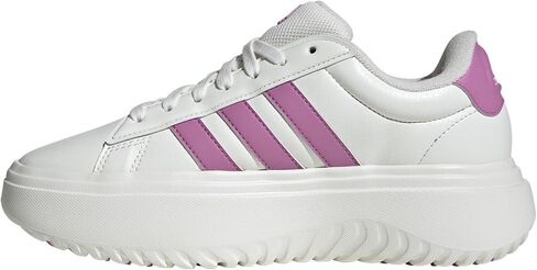 adidas Women's Grand Court Platform Sneaker, White/Sandy Pink Met./Sandy Pink, 10 in Saudi Arabia