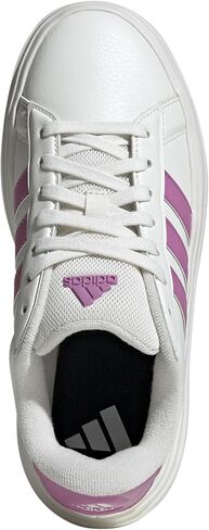 adidas Women's Grand Court Platform Sneaker, White/Sandy Pink Met./Sandy Pink, 6.5 in Saudi Arabia